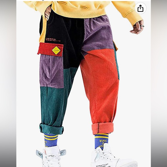 Aelfric Eden Pants - Aelfric eden multi color corduroy skater Street gear pants NWOT